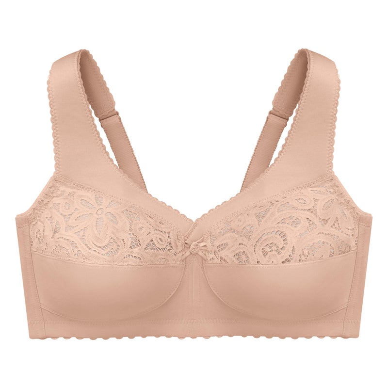 Glamorise Full Figure Plus Size MagicLift Cotton Support Bra Wirefree #1001 CafÃ© - Image 3